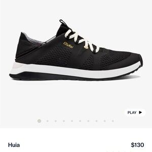 OluKai Black and White Athletic Shoes